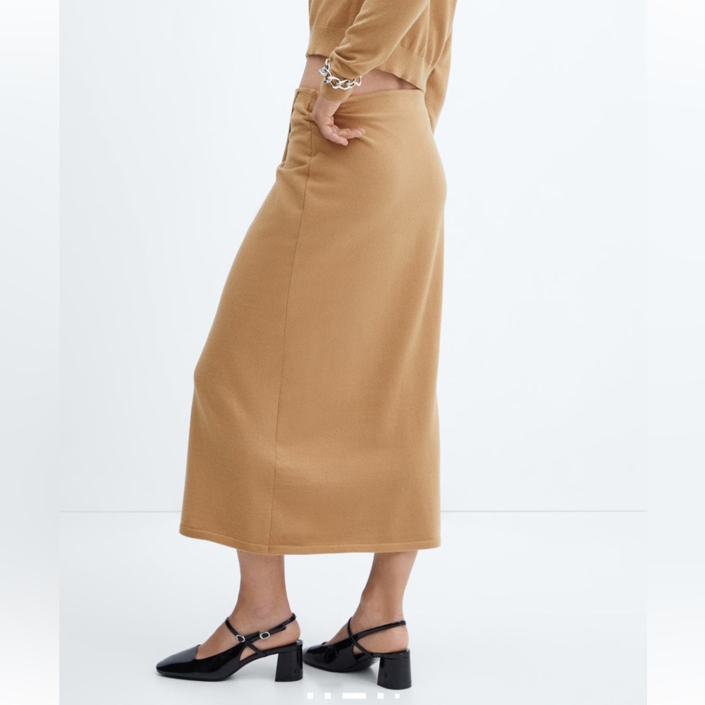 Mango Asymmetrical Camel Skirt - Picture 2 of 8